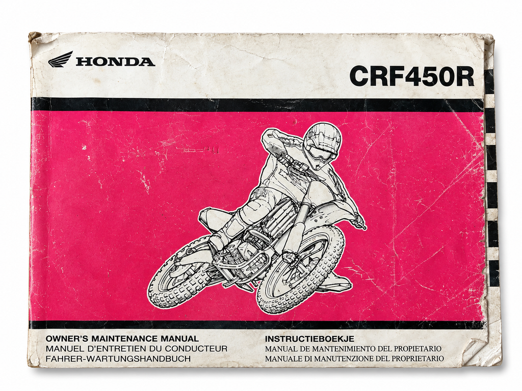 Honda CRF450R Owner’s Maintenance Manual – Genuine Honda – Multilingual